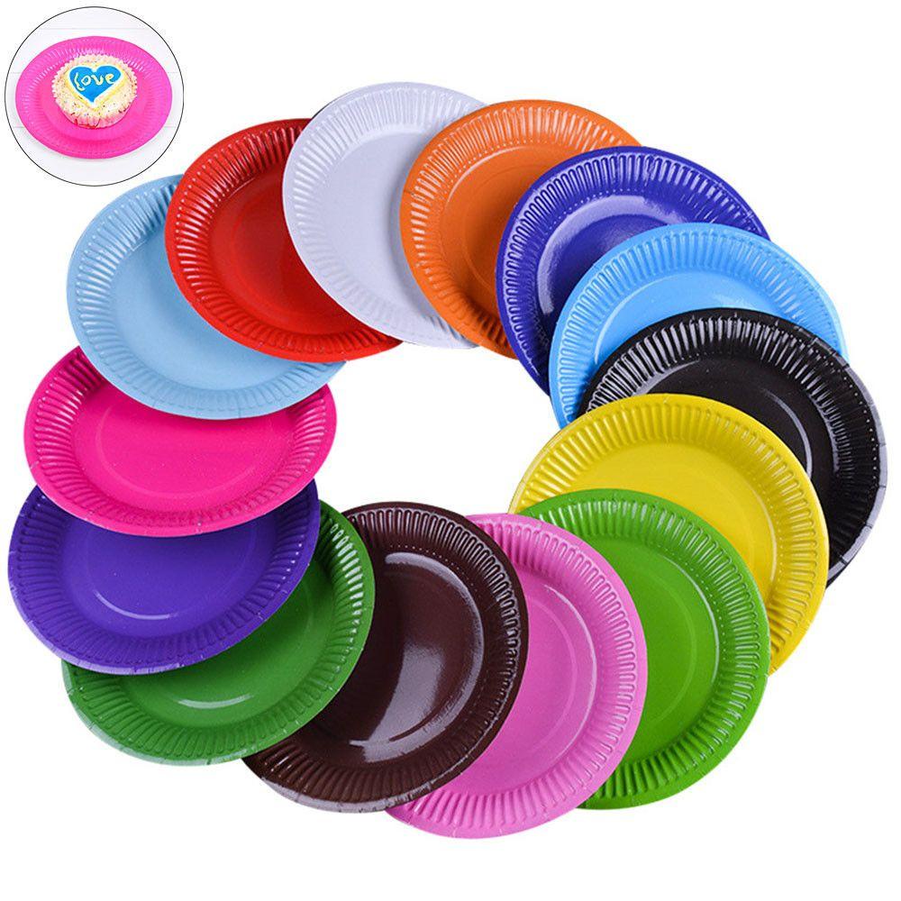 Set 20 Đĩa Giấy Tròn Dùng Một Lần Tiện Dụng Cho Tiệc Sinh Nhật / Đám Cưới