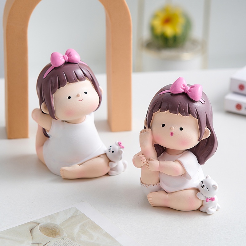 Tượng Cô gái tập Yoga trang trí ô tô, bàn làm việc, nhà cửa đáng yêu  - Thiền Tâm Hải Ấn