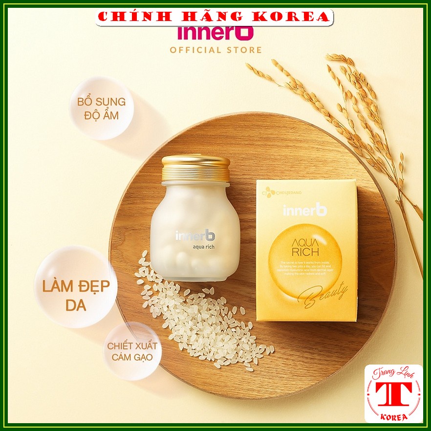 Viên cấp nước Aqua Rich hàn quốc, hộp 70 viên - Bổ sung collagen và nước, giúp da căng bóng, mịn màng - tranglinh