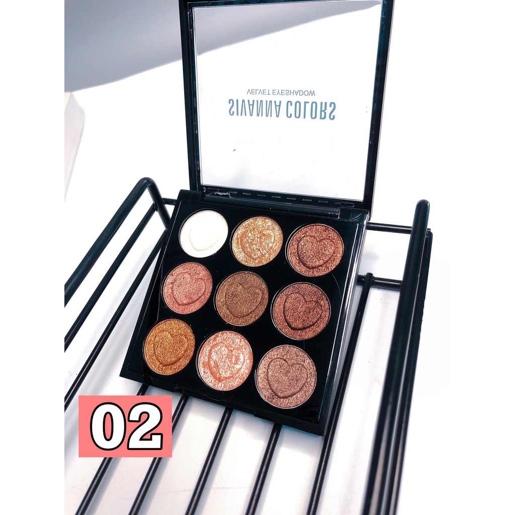 Bảng Phấn Mắt 9 ô Sivanna Colors Velvet Eyeshadow