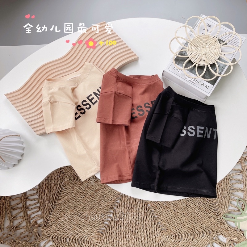 Áo thun cộc tay cho bé trai bé gái in hình chữ cá tính chất cotton loại đẹp_ Áo màu hè cho bé từ 7- 17 kg