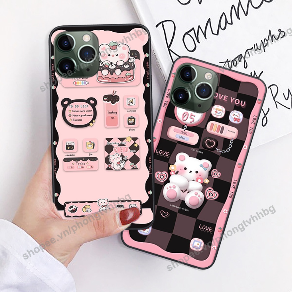 Ốp lưng Iphone 12 -IPHONE 12 PRO-IPHONE 12 MINI-IPHONE 12 PRO MAX gấu,thỏ trắng , đồng hồ dễ thương cute cực đẹp