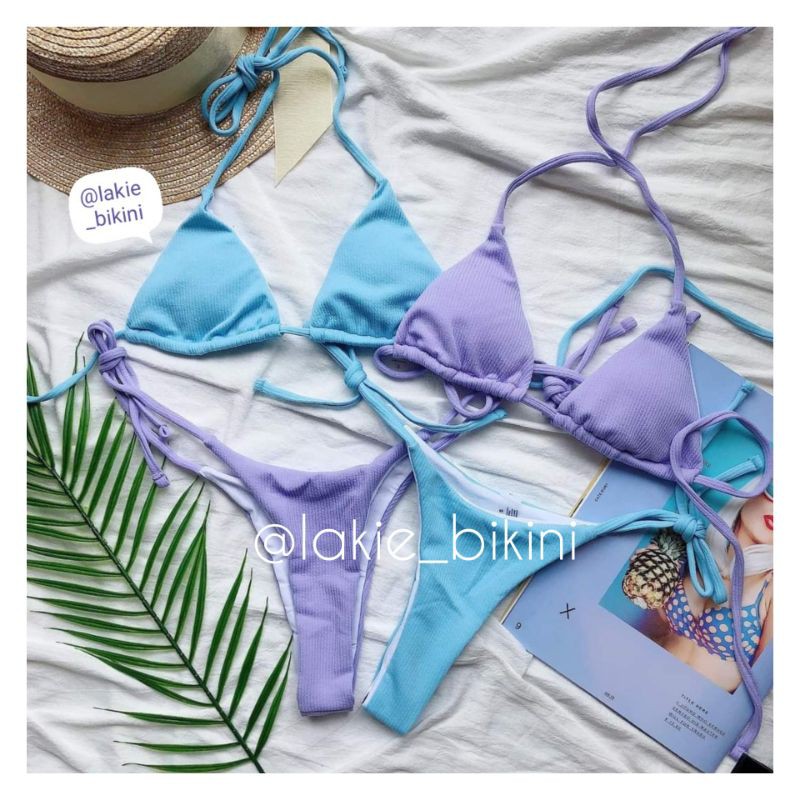 Lakie_bikini: Bikini 2 Mảnh Đi Biển Tam Giác Basic Tanning Style Tây Sexy Mẫu Mới