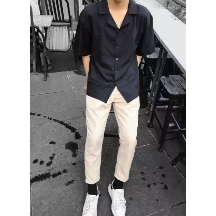 (Size đến 5XL)Sơ mi tay ngắn cổ vest nam nữ chất lụa mát không nhăn - Hàng nhập khẩu