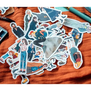 Sticker cô gái du lịch