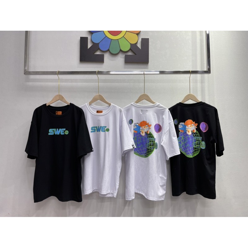 Áo thun unisex swe Quả cầu Nam nữ Full Tag Hãng áo thun tay lỡ nam nữ chất cotton | BigBuy360 - bigbuy360.vn