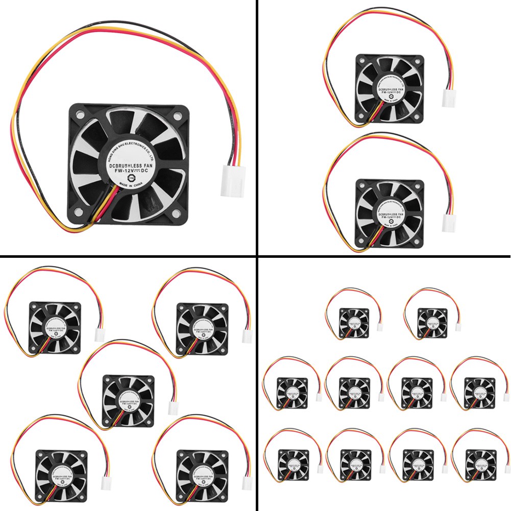 1/2 quạt tản nhiệt làm mát CPU 3 chấu DC 12V kích thước 50 x 50 x 10mm tiện dụng cho máy tính PC
