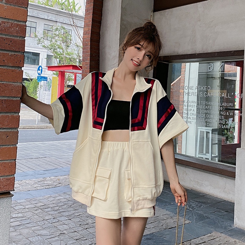 IELGY Bộ Áo cardigan Ngắn Tay + Chân Váy Phong Cách Thể Thao Thời Trang Hàn Quốc Cho Nữ [Đặt Hàng Riêng Biệt]