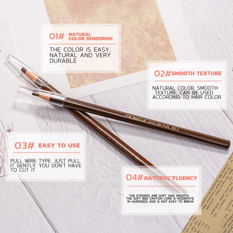 Chì Kẻ Lông Mày GECOMO Chống Nước Lâu Phai Cho Lông Mày Đẹp Tự Nhiên