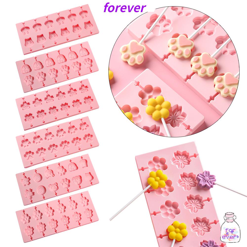 Khuôn Silicon Làm Kẹo Mút/Bánh Quy Hình Động Vật/Hoa Dễ Thương DIY