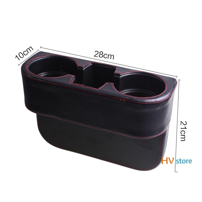 Khay để đồ khe ghế phụ ô tô loại bọc da PU - HV Store 322