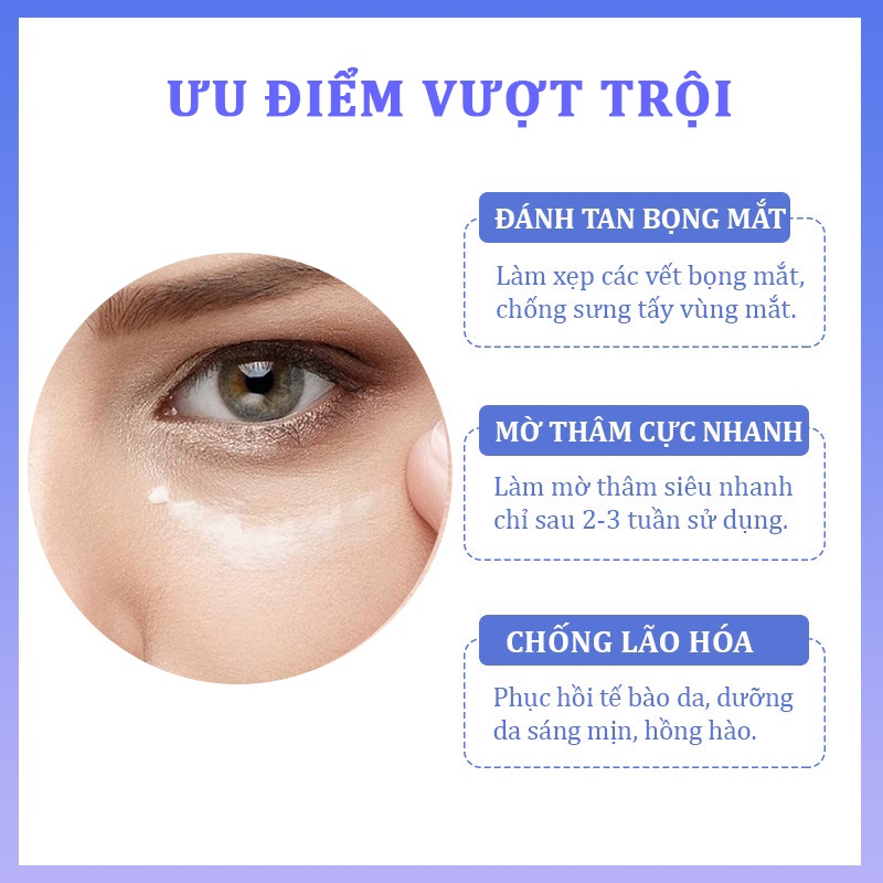 Kem Tan Bọng Mắt Klirvin Của Nga - Xoá Tan Bọng Mắt Cực Nhanh - Dưỡng Ẩm, Chống Lão Hóa - 20g