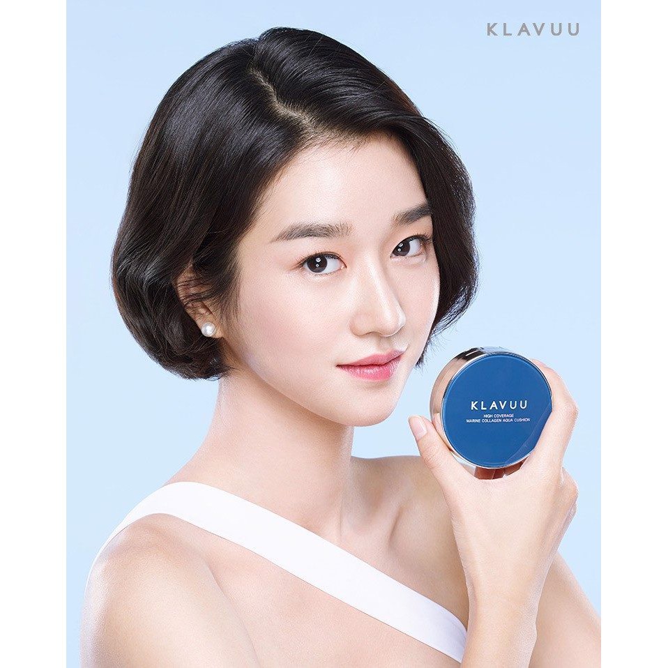 Phấn Nước Dưỡng Ẩm Klavuu Blue Pearlsation High Coverage Marine Collagen Aqua Cushion SPF50 PA+++