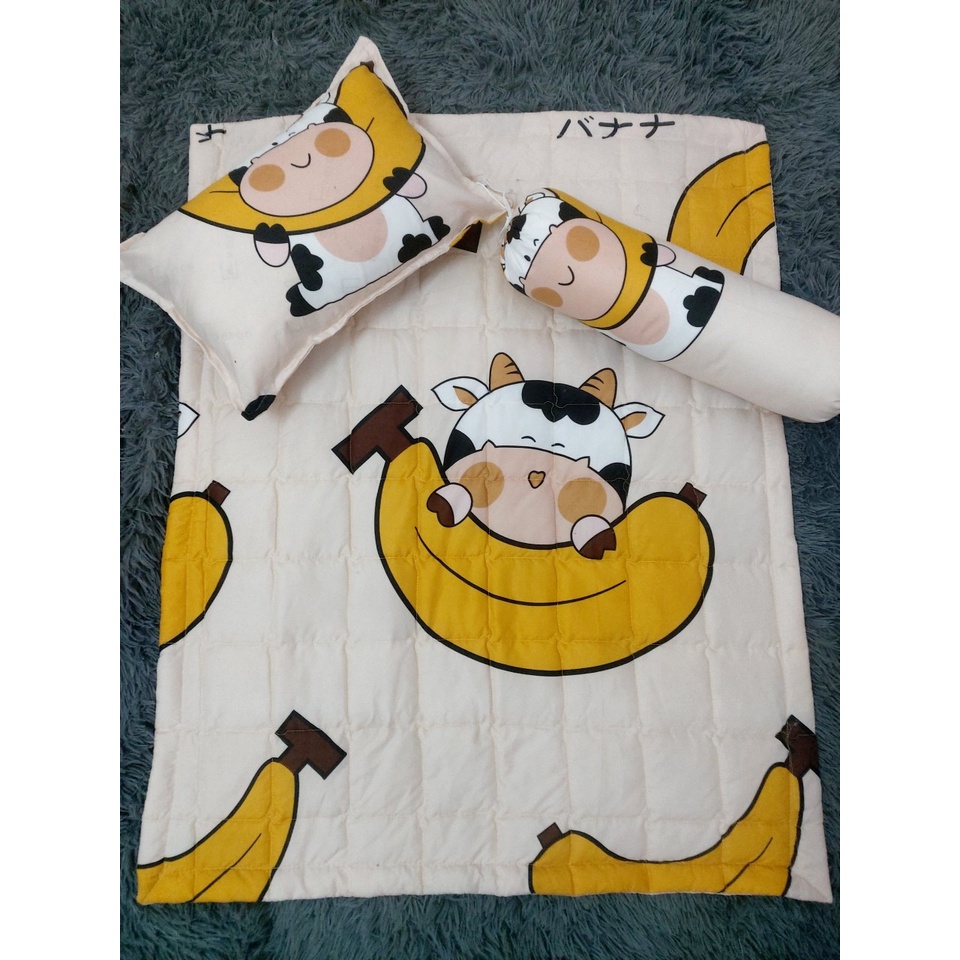 Bộ Chăn Gối Cho Bé 3 món,Chăn được trần bông