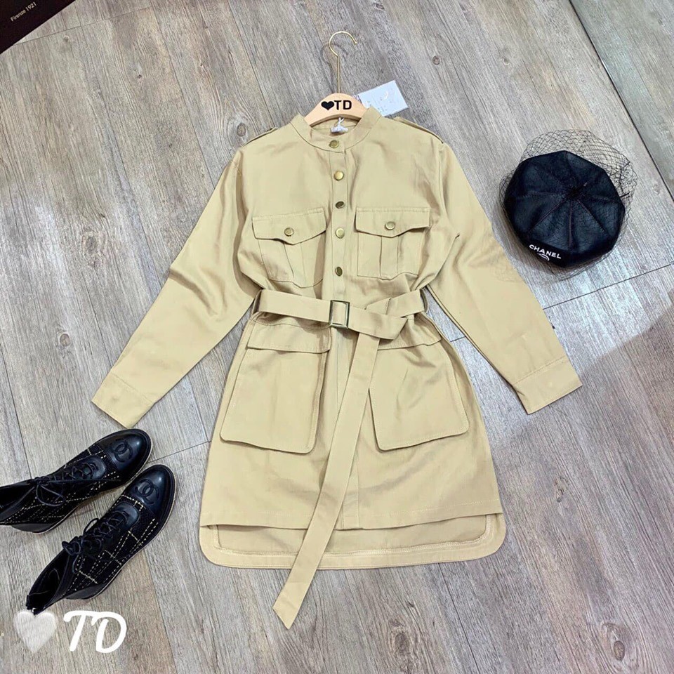 Đầm Kaki túi hộp