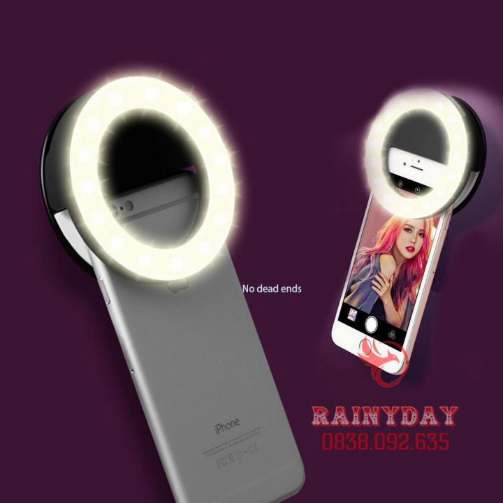 Đèn led chụp ảnh selfie tự sướng kẹp điện thoại ring light hỗ trợ quay tiktok livestream dùng pin