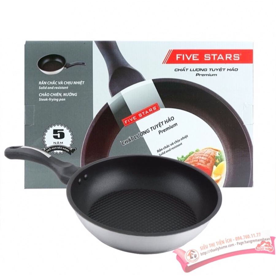 Chảo sần chống dính 3 đáy FiveStar 28cm KUF39