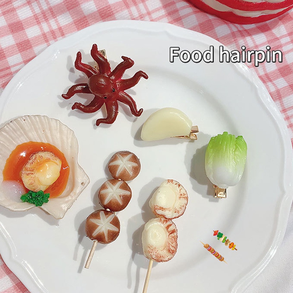 Phụ Kiện Tóc Giả Thực Phẩm Hình Rau Củ Sáng Tạo Vui Nhộn Cho Bé Gái