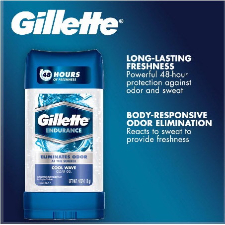 Lăn khử mùi Gillette Endurance Cool Wave Clear Gel