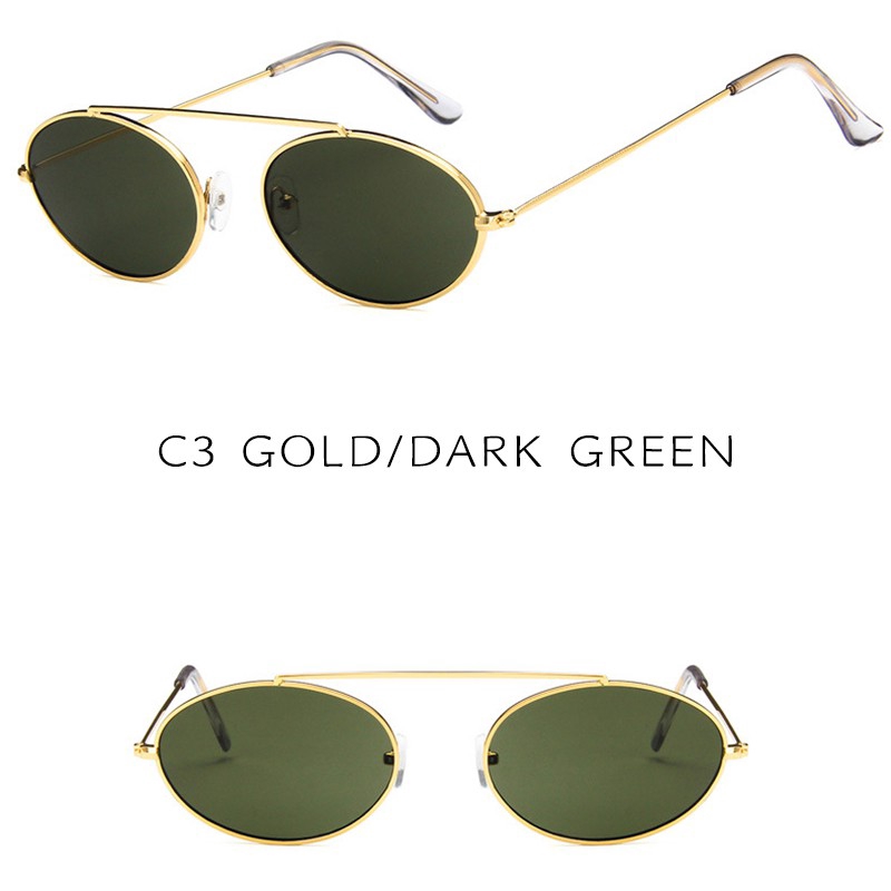 ✨READY STOCK✨Retro Cool Oval Metal Frame Small Sunglasses Women/Men UV400