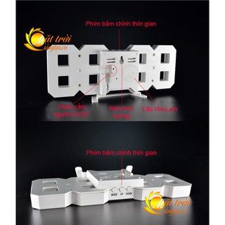 Đồng hồ LED 3D cao cấp - Màu Led trắng