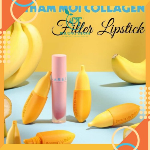 Son filler Khử Thâm Collagen Son Chuối Banana fliller Lipstick Tặng 01 Son Kem Siêu Lì [ Chính - Hãng ]