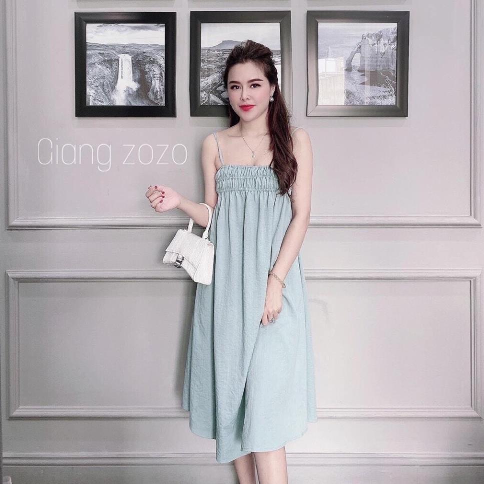 Đầm Nữ 2 Dây - Đầm Maxi Nhún Ngực- thiết Kế trẻ trung năng động