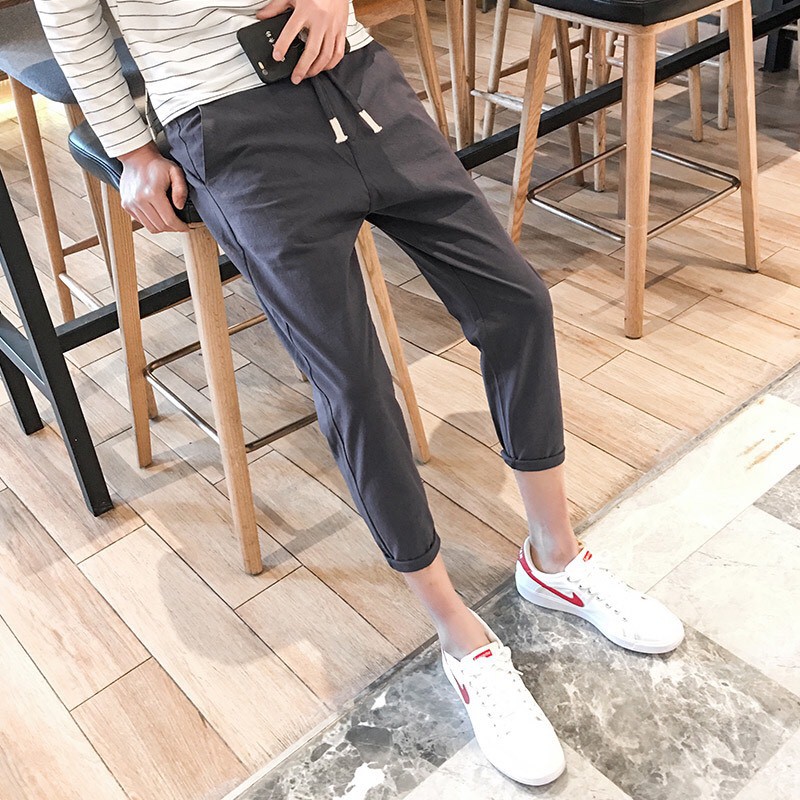 Quần kaki basic pant phong cách sắn gấu thời trang unisex