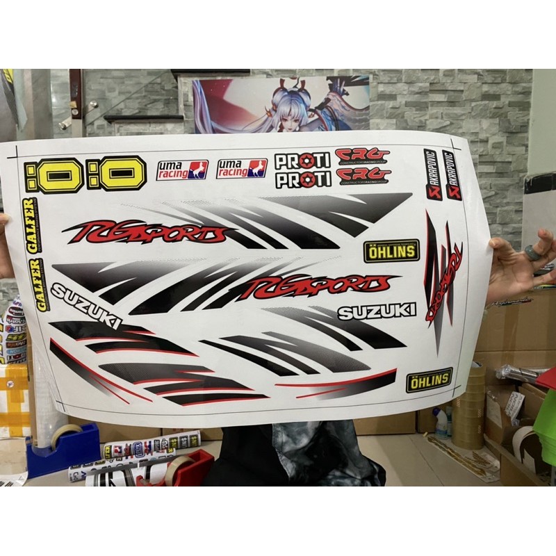 [FREE SHIP+ QUÀ TẶNG] Tem rời sport xìpo GRS dán xe trắng hoặc bạc