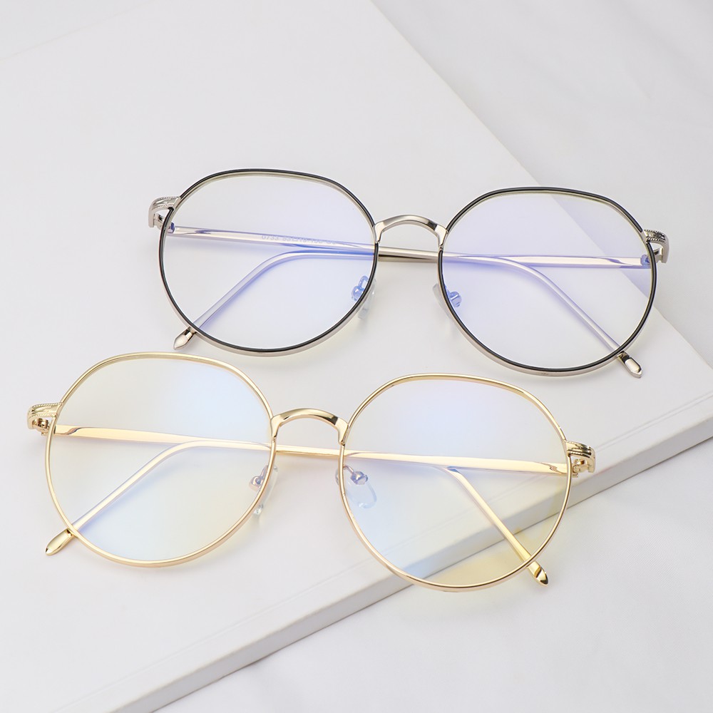 Mắt Kính Gọng Kim Loại Chống Ánh Sáng Xanh Kiểu Dáng Thời Trang