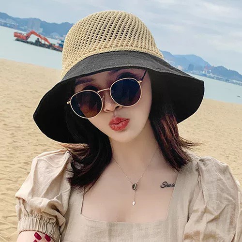 Mũ Tiểu Thư Rộng Vành Đi Biển Thời Trang - Nón Rộng Vành Đính Nơ Siêu Hot 2022 (M6)
