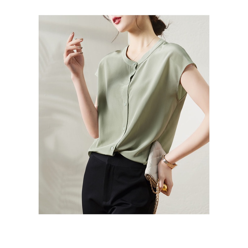 Áo thun tay ngắn cổ tròn dáng rộng cỡ lớn thời trang mùa hè cho phụ nữ trung niên