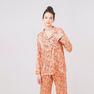 Bộ Pyjama Vải Lụa Họa Tiết Hoa