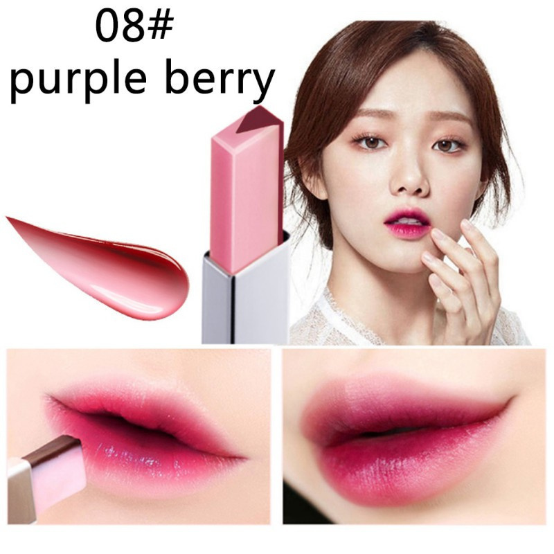 8 Color Gradient Color Lipstick V Cutting Two Tone Tint Silky Moisturzing Nourishing Lipsticks Balm Lip Cosmetic