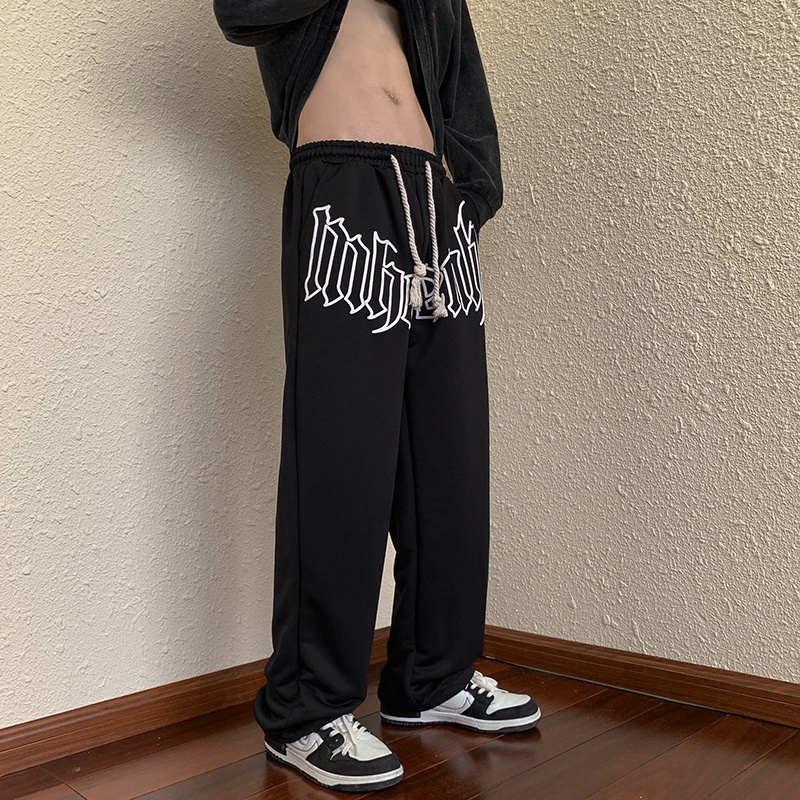 NRVP Quần Thể Thao Nữ Ống Rộng Phong Cách Đường Phố Hàn Quốc Mới