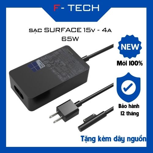 Sạc Surface 15v-4a 65W Pro 4 M3 Microsoft Hub ProPlus Studio Laptogo Book 1625 1724 1796 1800 MS19 sạc zin