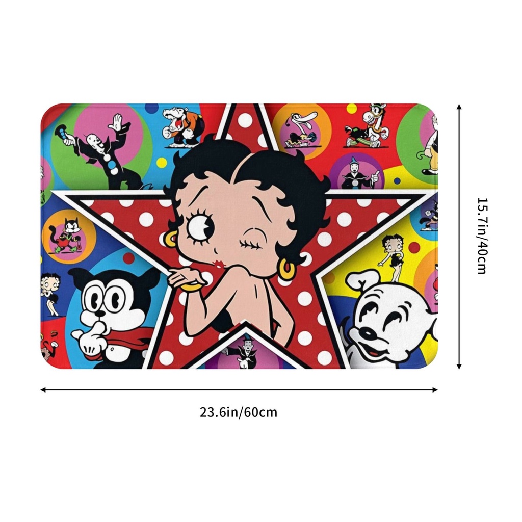 Thảm Lót Cửa Ra Vào / Cửa Ra Vào 24 "X 16" In Họa Tiết Betty Boop Cá Tính Trang Trí Nhà Cửa