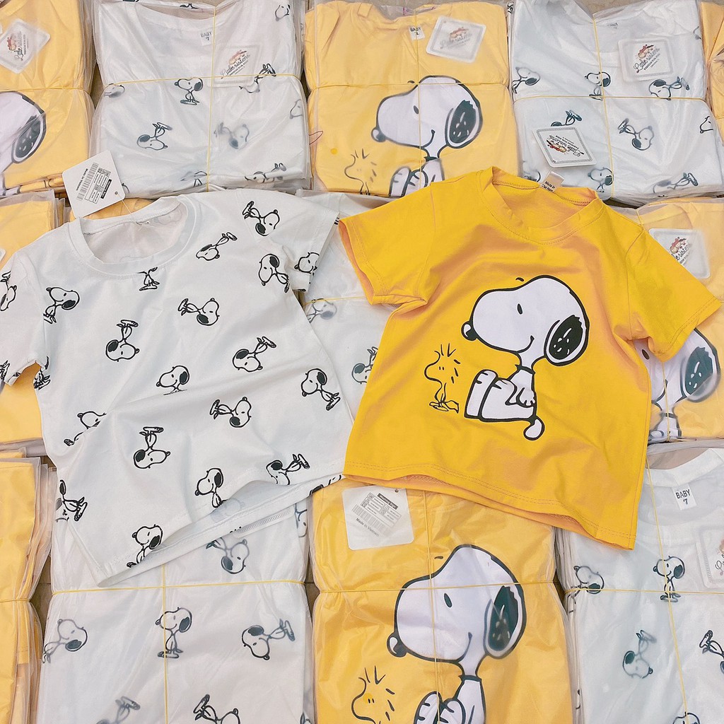 Áo Thun Cho Bé Cộc Tay In Hình Cún Snoopy [A06-2021] - Babi mama