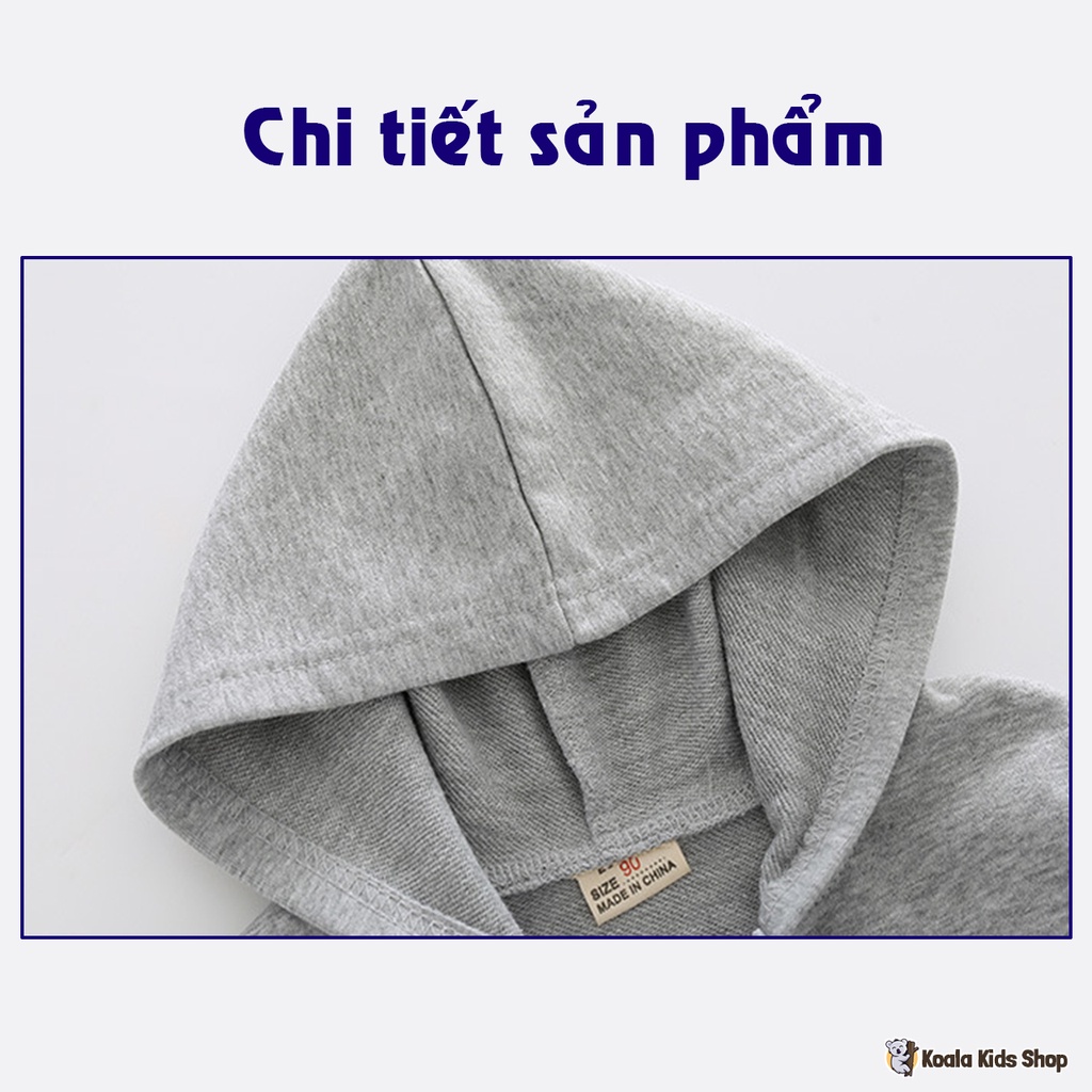 Áo khoác nỉ bé trai WELLKIDS Áo nỉ có mũ cho bé từ 2-7 tuổi