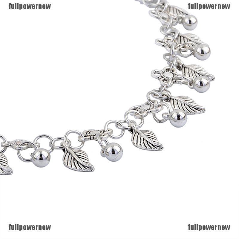 Lắc chân mắt xích kim loại đính hình chiếc lá và đồng xu phong cách Bohomian | BigBuy360 - bigbuy360.vn