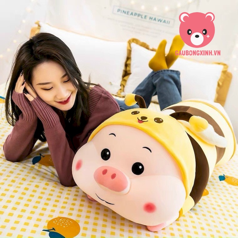 Gấu Bông Lợn Ong đáng yêu đủ size 75cm-1m2, Thú nhồi bông Heo Ong vàng cute, Quà tặng gấu bông gaubongxinh.vn