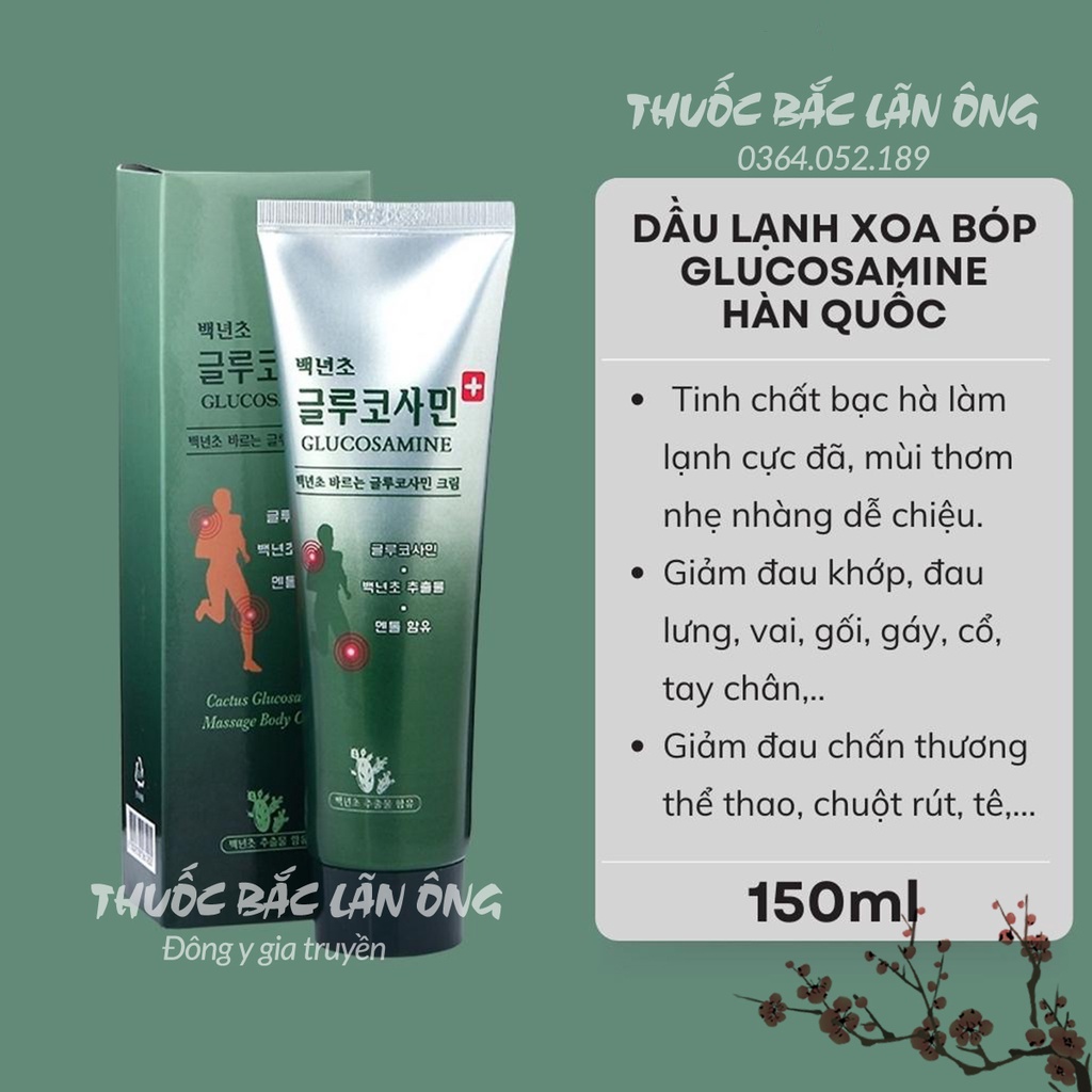 Dầu lạnh xoa bóp Glucosamine Hàn Quốc 150ml - Thuốc Bắc Lãn Ông