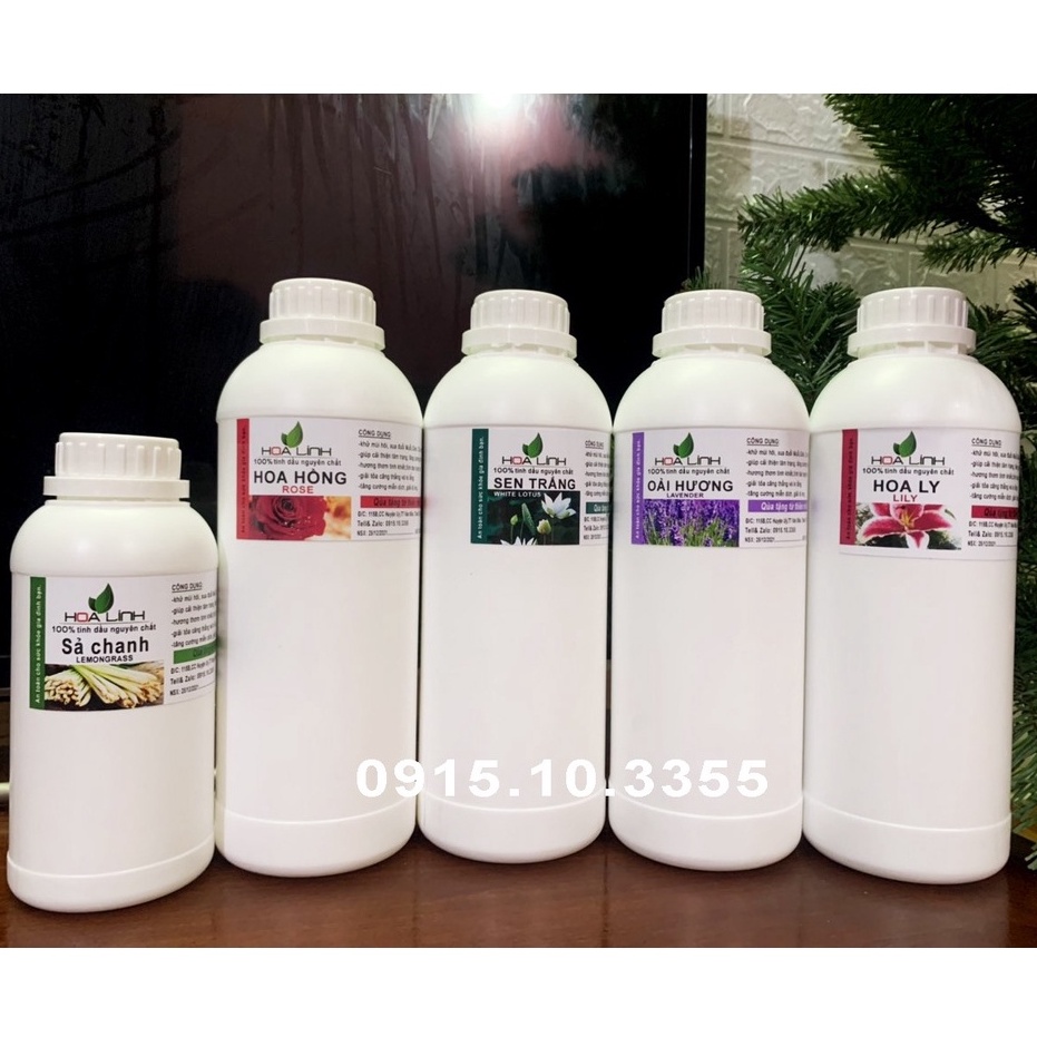 Tinh Dầu Thiên Nhiên 1 Lít  -Tinh Dầu Xông Thơm Phòng, Đuổi Muỗi Sả Chanh, Quế, Bạc Hà, Hoa Nhài ( HOA LINH)
