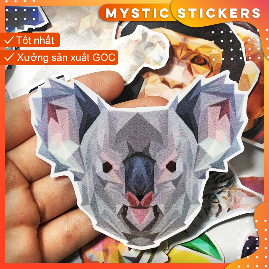 [LOW POLY] 33 Sticker chống nước/ dán laptop vali xe mũ bảo hiểm nhà cửa ...