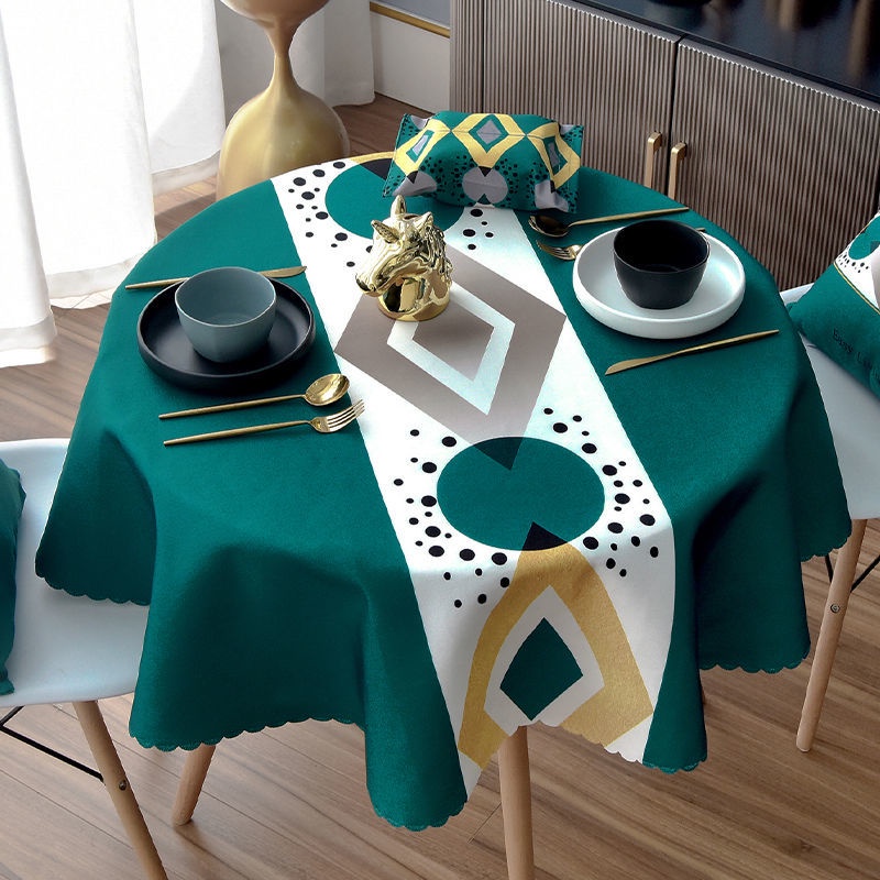 Khăn Trải Bàn Hình Tròn Vải Nhung Khăn Trải Bàn Hình Tròn Phong Cách Bắc Âu