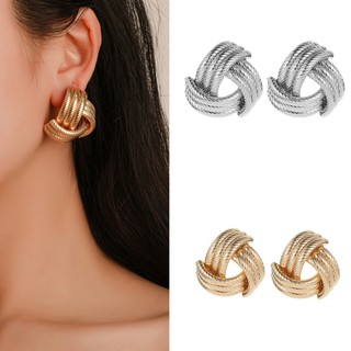 Creative Metal Geometric Irregular Pattern Cross Earrings Ladies Jewelry