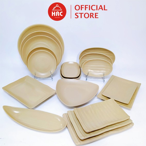 Bộ đĩa melamine [AN TOÀN] [SANG TRỌNG] Bộ đĩa Nâu nhám 100% melamine cao cấp