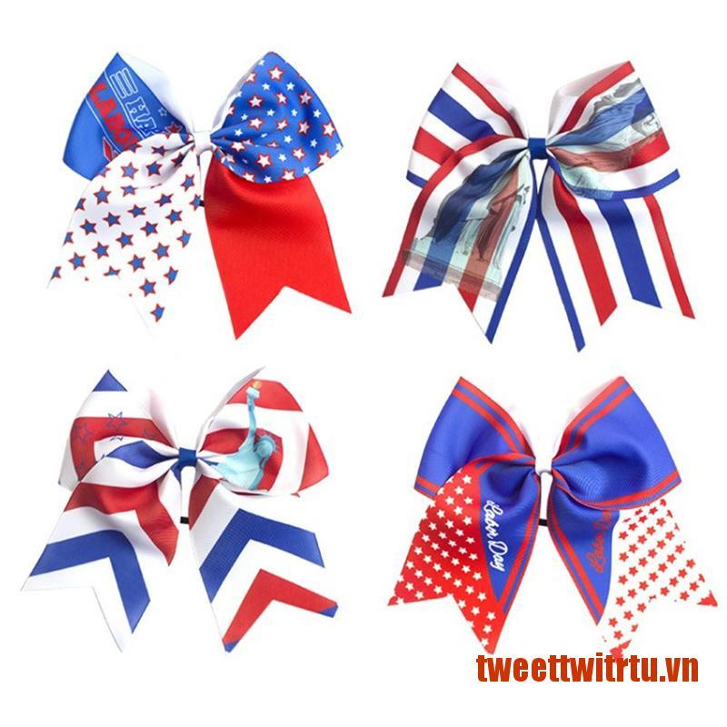 TRTU American Flag Baby Hair Ribbon Bow Hair Clip Independence Day Bow Headband