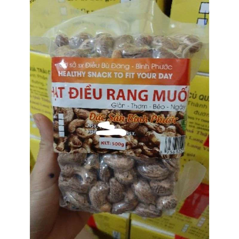 500g Hạt Điều Nguyên Hạt Rang Muối Bình Phước