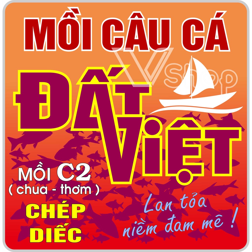 Mồi câu cá Đất Việt. mồi C2 vị chua, thơm, mồi chuyên câu cá chép, cá diếc … .vmt.